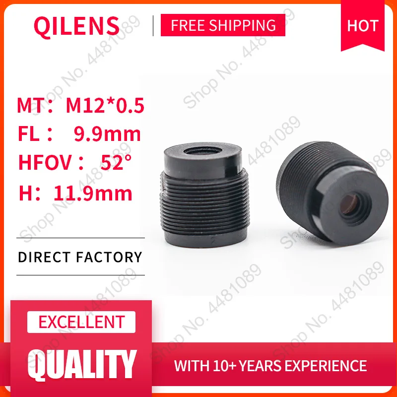 QILENS 2Megapixel HD EFL 9.9mm wysokość 11.9mm obiektyw płytowy do kamery IP CCTV M12*0.5 mocowanie szerokokątne