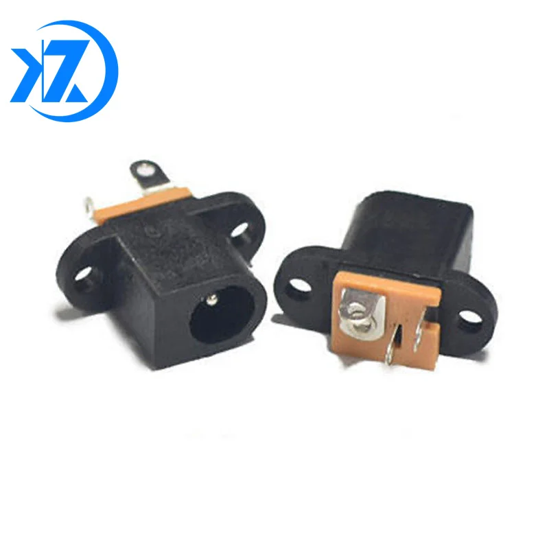 10Pcs DC-016 DC Power Socket Jack Connector with Ear DC016 PIN=2.0mm 3Pin DIP Needle Size Adaptation 5.5mmx2.1mm