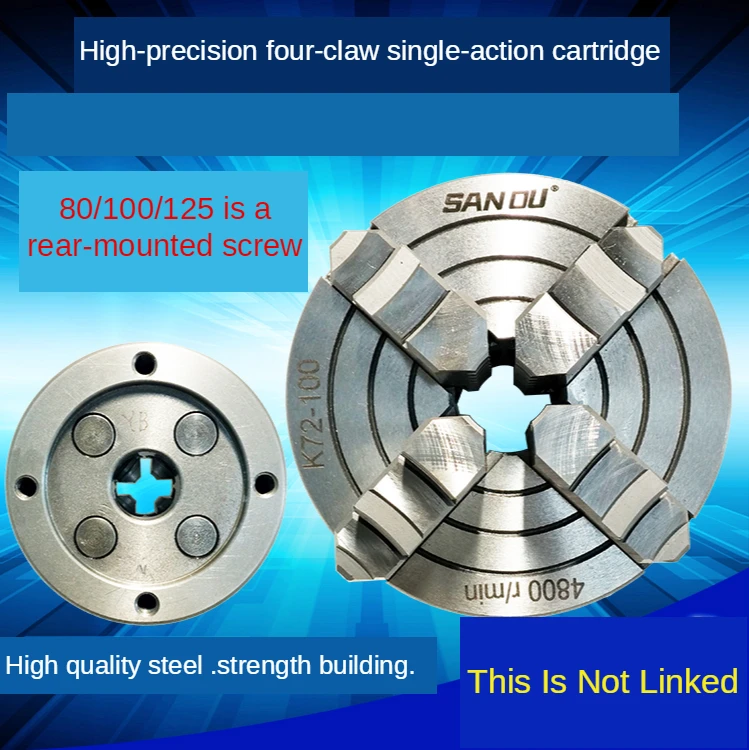 Four-jaw single-action chucks K72-80, K72-100, K72-125