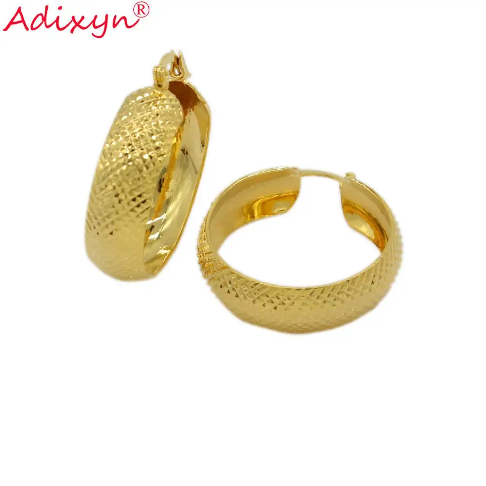 

Adixyn Vintage Earrings Gold Color Copper Hoop Earrings Jewelry For African Women Dubai Ethiopia Items N0319B