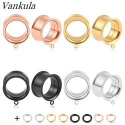 Vankula 316L Stainless Steel Ear Flesh Tunnels Body Piercing Fashion Jewelry Body Jewelry Earrings Expander For Gift 2PCS