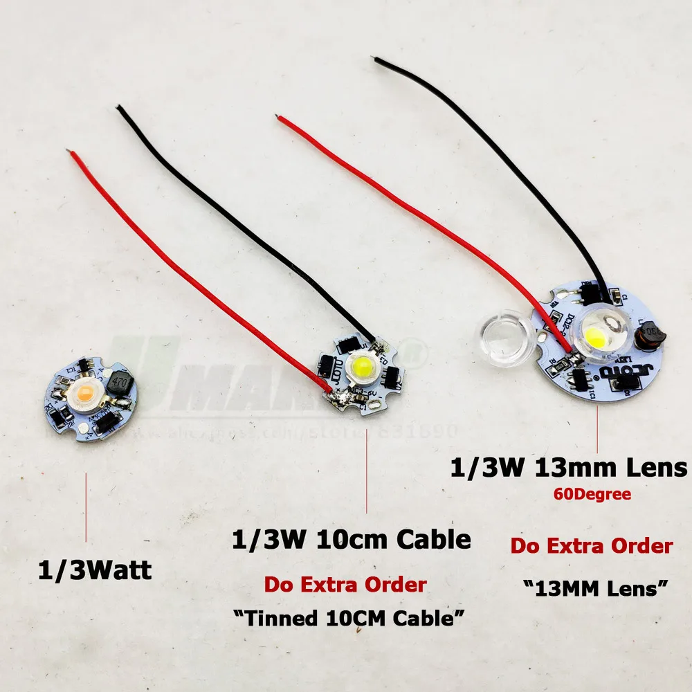 DC5-12V LED PCB Installed 1W 3W LED Chip SMD COB Doide Warm Cool White Red Green Blue Yellow 660 440 UV Growlight D20MM 12V Lamp