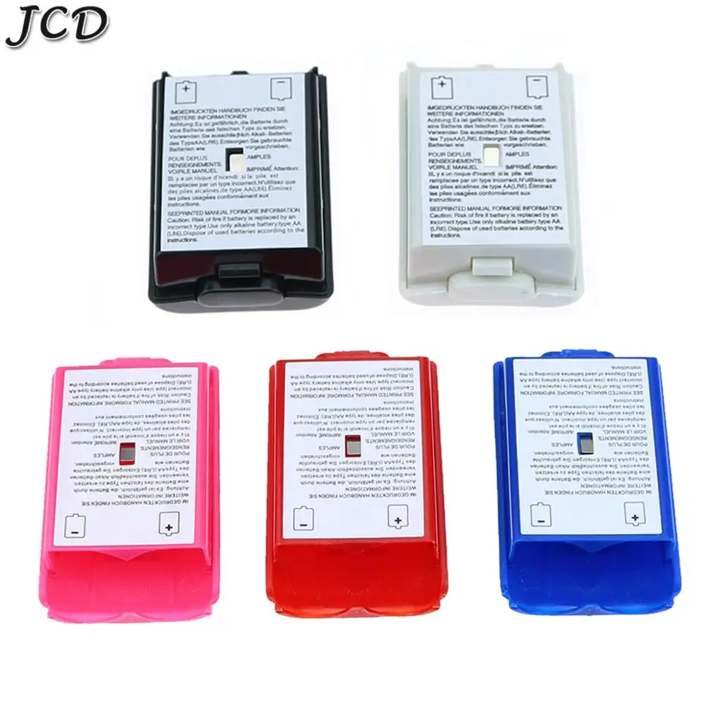 JCD Black /Whit/Pink/Blue/Red Battery Cover Shell Case Kit For Xbox 360 Remote Wireless Controller Joystick Gamepad Joypad