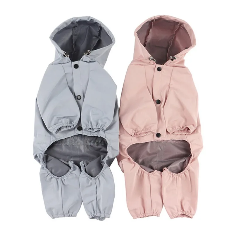 Pet Dog Raincoat Reflective Hooded Clothes Waterproof Jumpsiut Jacket Fashion Outdoor Breathable Clothes for Small Medium Dogs