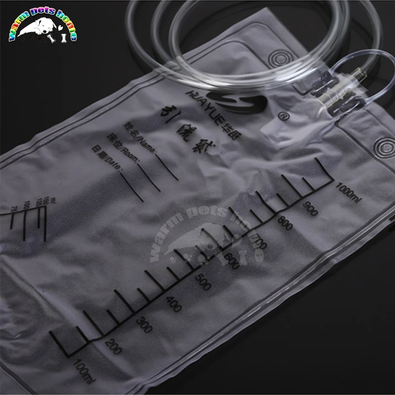 5-25pcs Disposable Sterile Urine Bag Urinary Drainage Bag PVC Urine Collection Bag with Outlet Valves Veterinary Tools