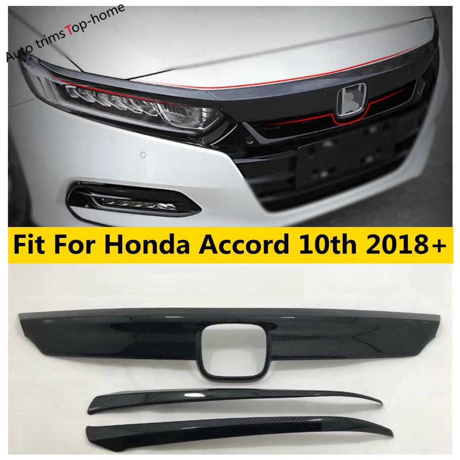 

Yimaautotrims Front Engine Hood Protection Plate / Head Lights Lamps Eyebrow ABS Cover Trim For Honda Accord 10th 2018 - 2022