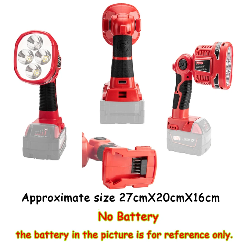 3W 12W 18V สำหรับ milwaukee M & 18แบตเตอรี่ลิเธียม (ไม่มีแบตเตอรี่ไม่มีที่ชาร์จ) โคมไฟ LED ไฟฉาย USB กลางแจ้งเครื่องมือทำงานไฟ
