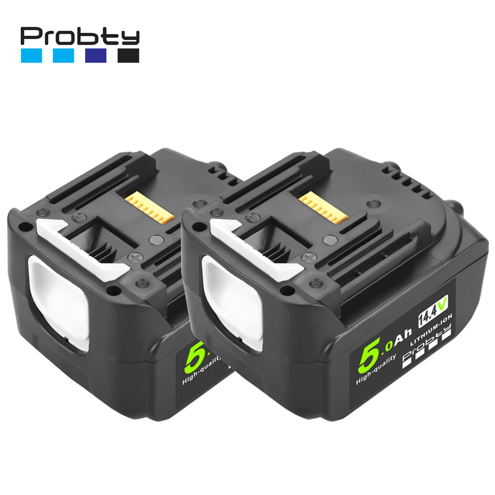 Probty 14.4V 5.0Ah Rechargeable Li-ion Battery For Makita 14V Power Tools  Batteries BL1460 BL1430 1415 194066-1