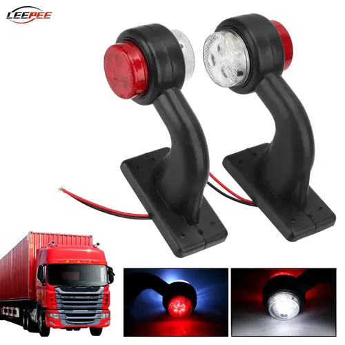 Luces traseras de 24V, lámparas de señal de giro para camión, luces de posición laterales para camión de automóvil de 12V, indicador trasero estroboscópico giratorio LED, accesorios para remolque y coche