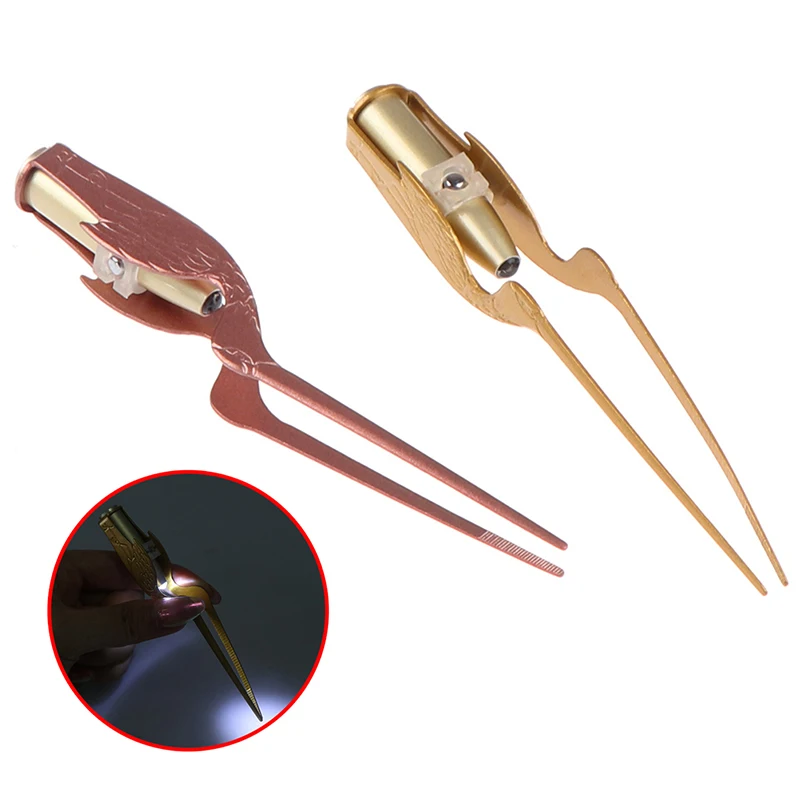 1 x Light ear Tweezers LED Flashlight Earpick Clean Tweezers Tool Ear Nose Stainless Steel Tweezers