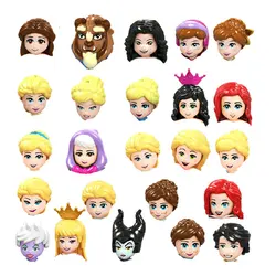 Friends Princess Anna Elsa Cinderella Maleficent Prince Eric Cats Building Blocks Toys For Children Friends Figure Toy