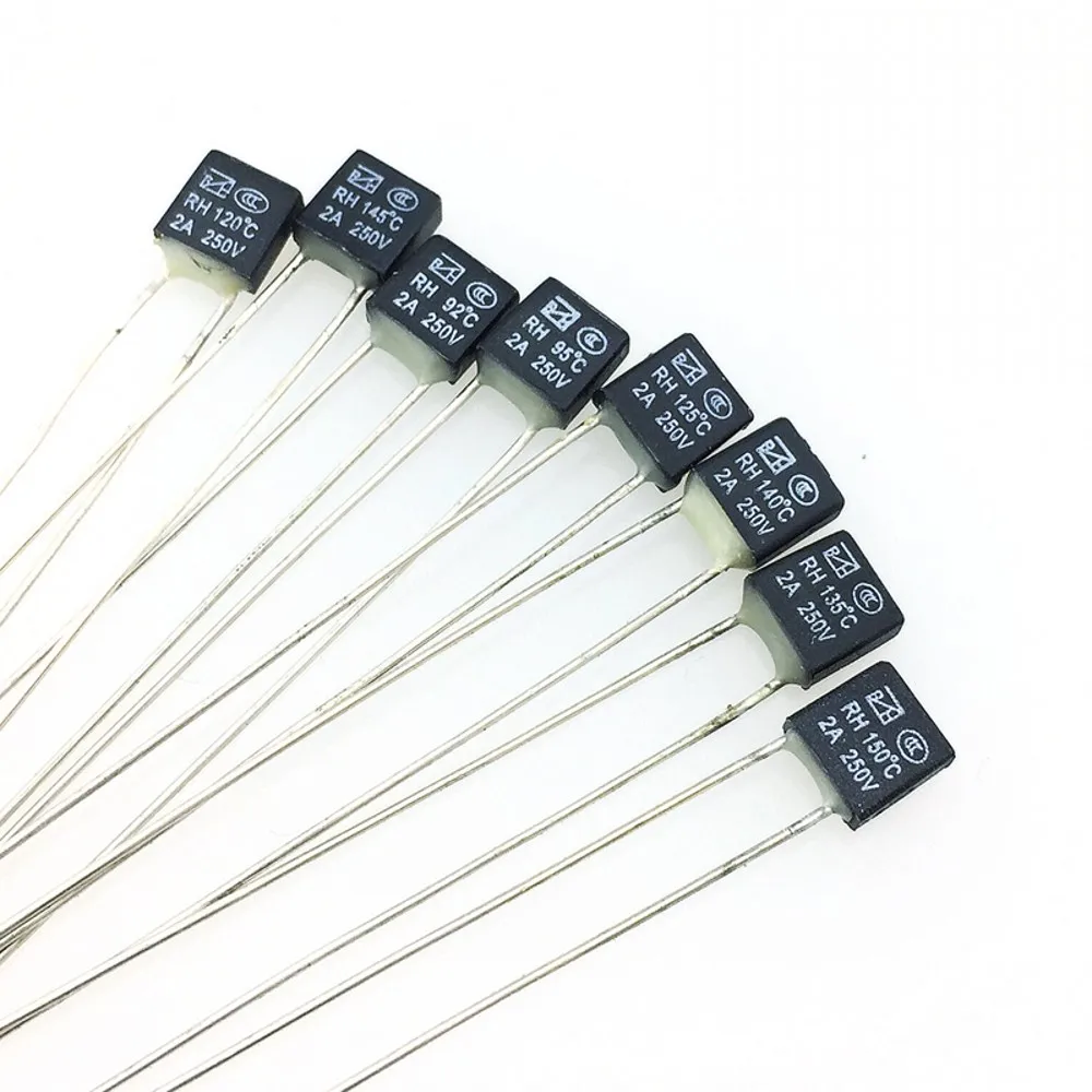100PCS Schwarz Quadrat Fan Motor 2A 250V Thermische sicherung LED Fues 95 105 110 115 120 125 130 135 140 145 150 grad Temperatur Schalter – Detail 9