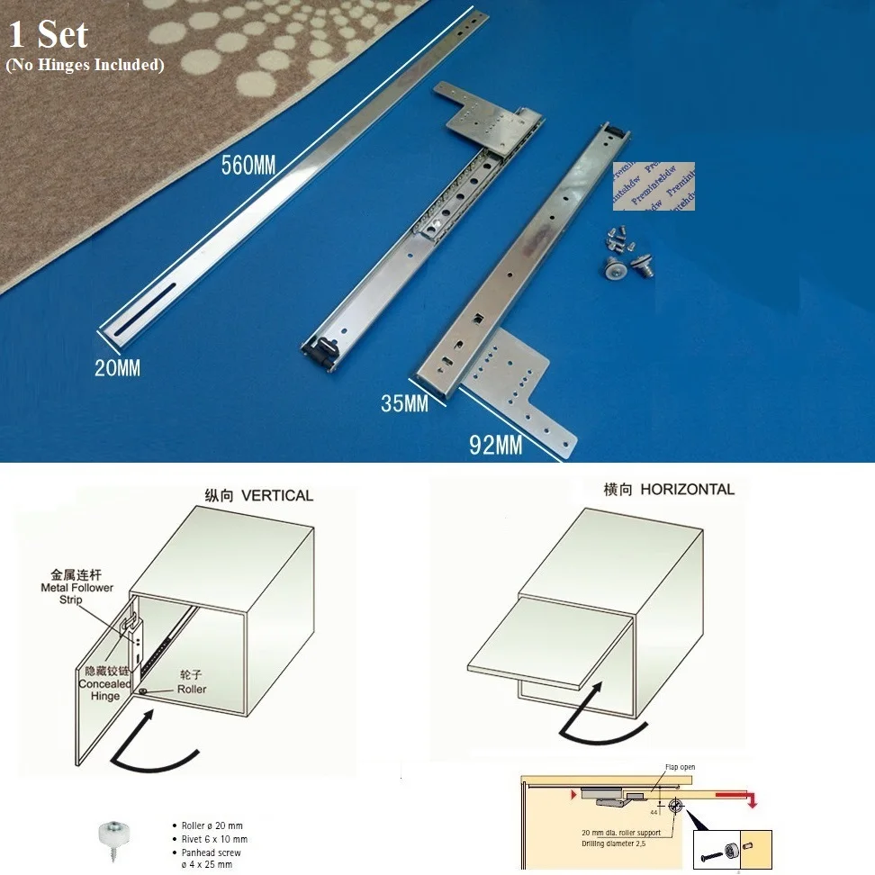 Coneal Folding  Pocket Slide Pivot Door Hardware Inset Application Flipper TV Closet Cabinet Cupboard