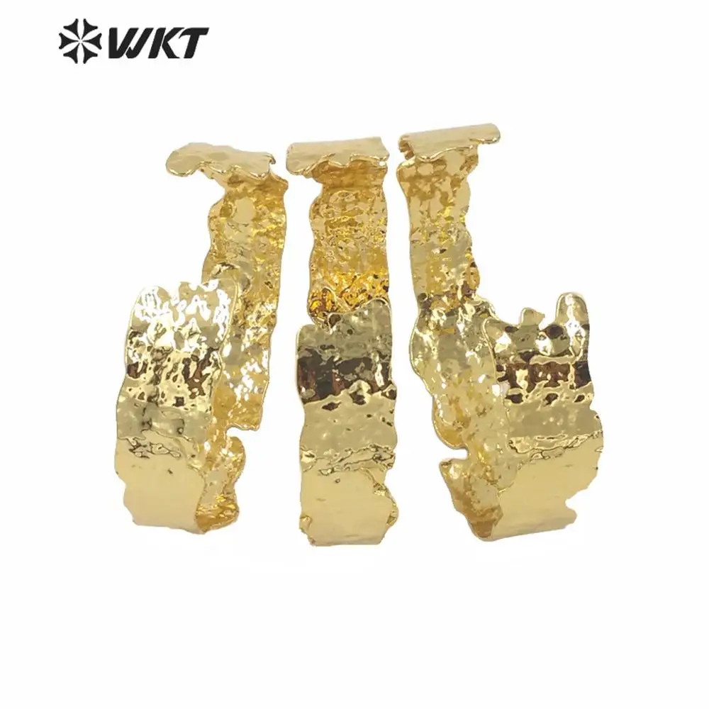 WT-B555 WKT Fashion Special Design Series 18k Gold Electroplated Cuff Bangle For Women Irregular Simple