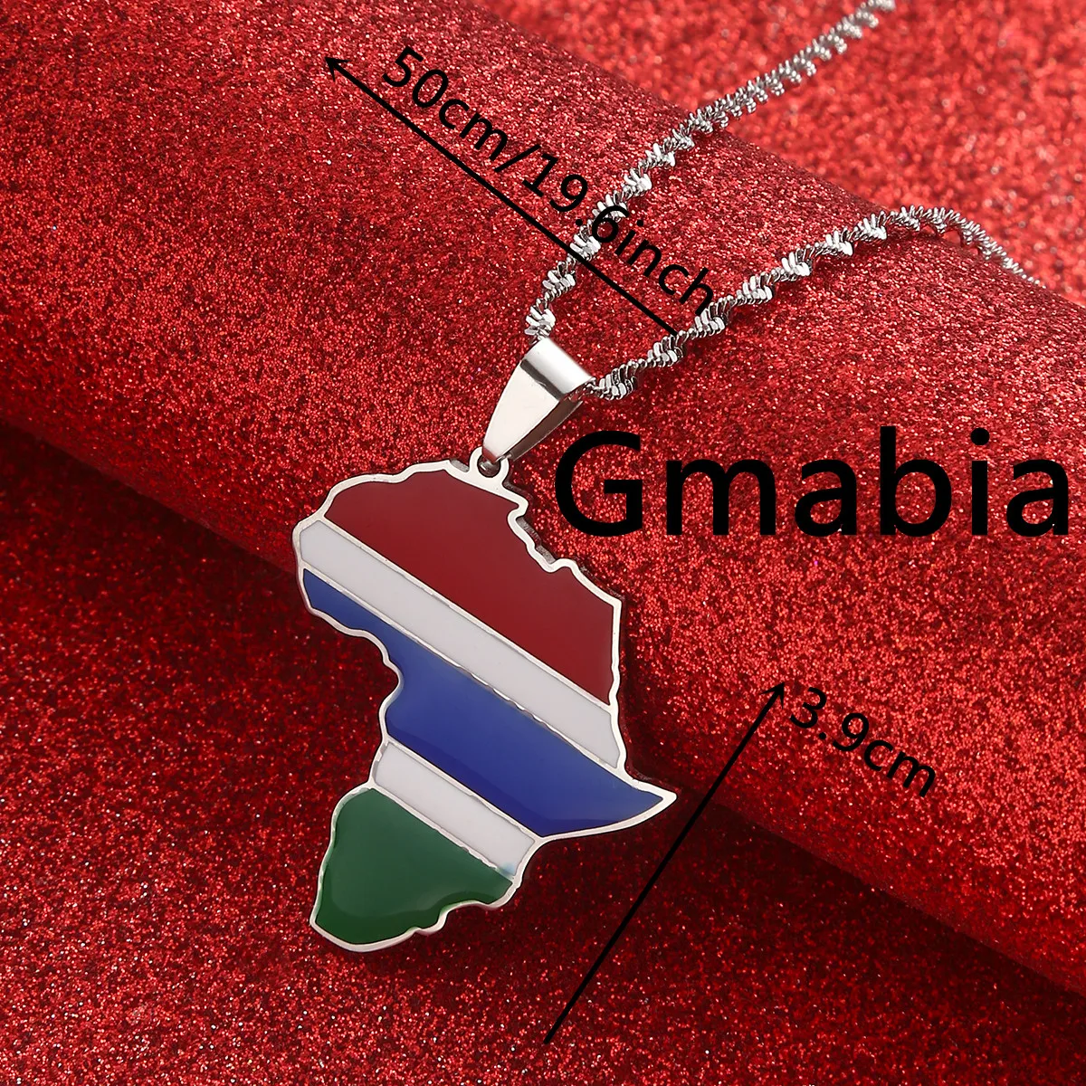 Country Gambia Map Flag Necklace Pendants Gold Color Jewelry Gambian Item Gift