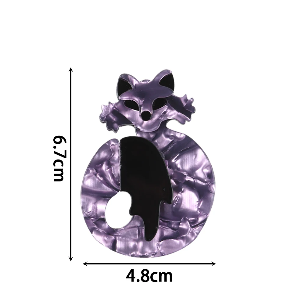 New Design Blue Purple Acrylic Fox Brooch For Women Handmade Cute Animal Lapel Pins And Brooches Badge Fashion Jewelry Gifts