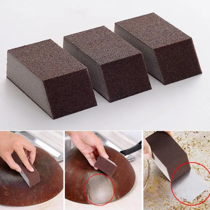 1 Pcs/3pcs Alumina Emery Strong Magic Sponge Cleaning Brush Dish Bowl Washing  Kitchen Pot Pan Window Glass cleaner tools