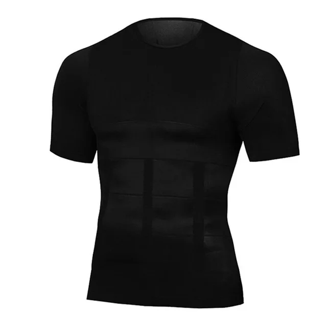 Mannen Body Shapers Fitness Elastische Buik Nauwsluitende Korte Mouw Tank Tops Vorm Ondergoed Afslanken Borsten Vormgeven