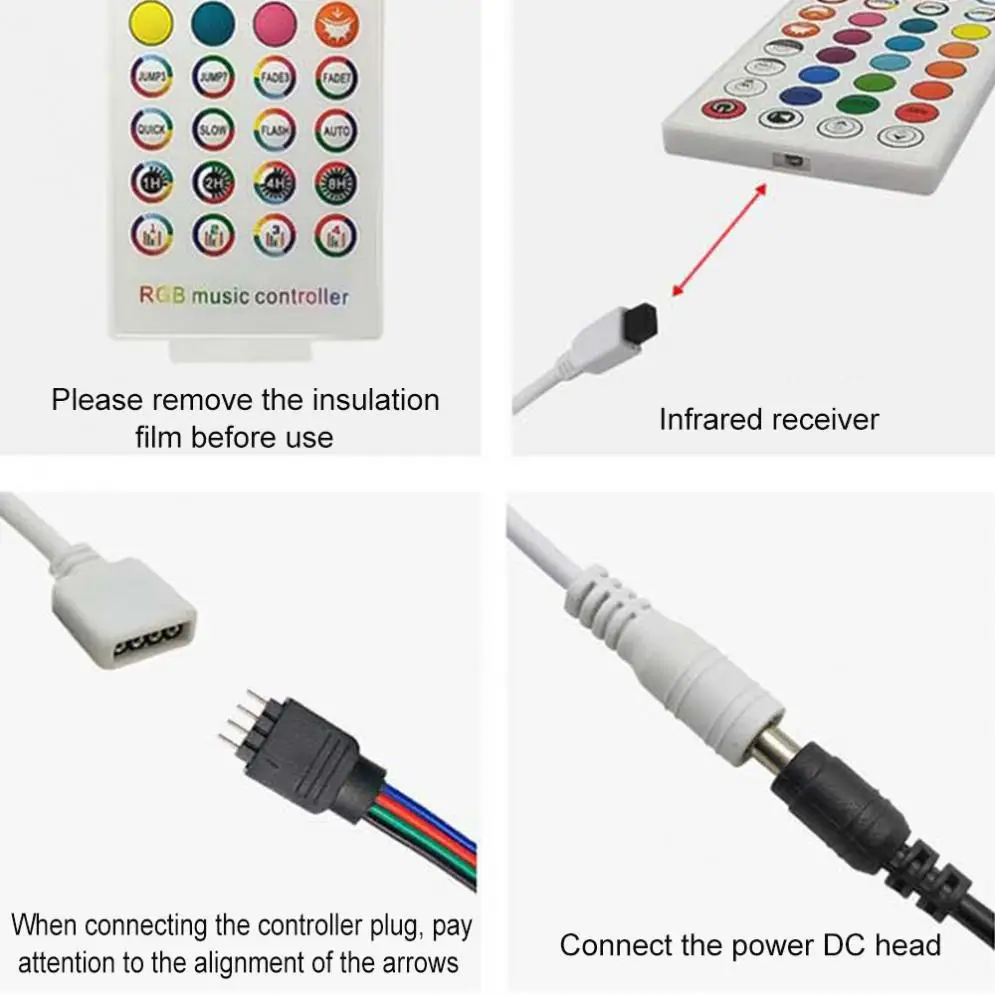 40Key Bluetooth-compatible Music Controller Wireless LED RGB Timing Controller for LED Strip Light