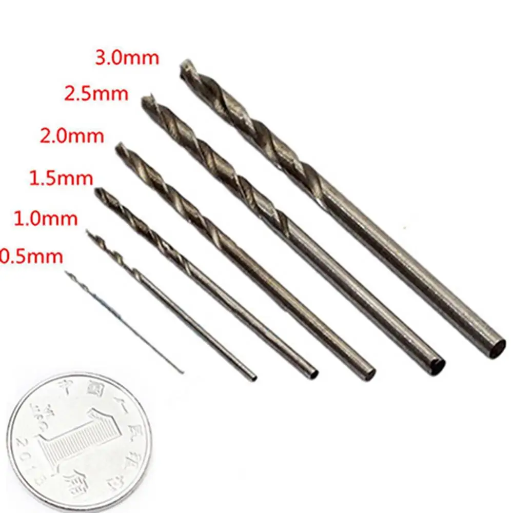 10Pcs/Set 0.3mm-3mm Mini Micro HSS Spiral Twist Drill Bit Drilling Tool Set