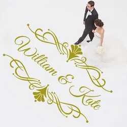 Personalized Name Wedding Dance Floor Decal Vinyl Sticker Wedding Decor Monogram Flower Petal Art Boda Party Large Size WE33