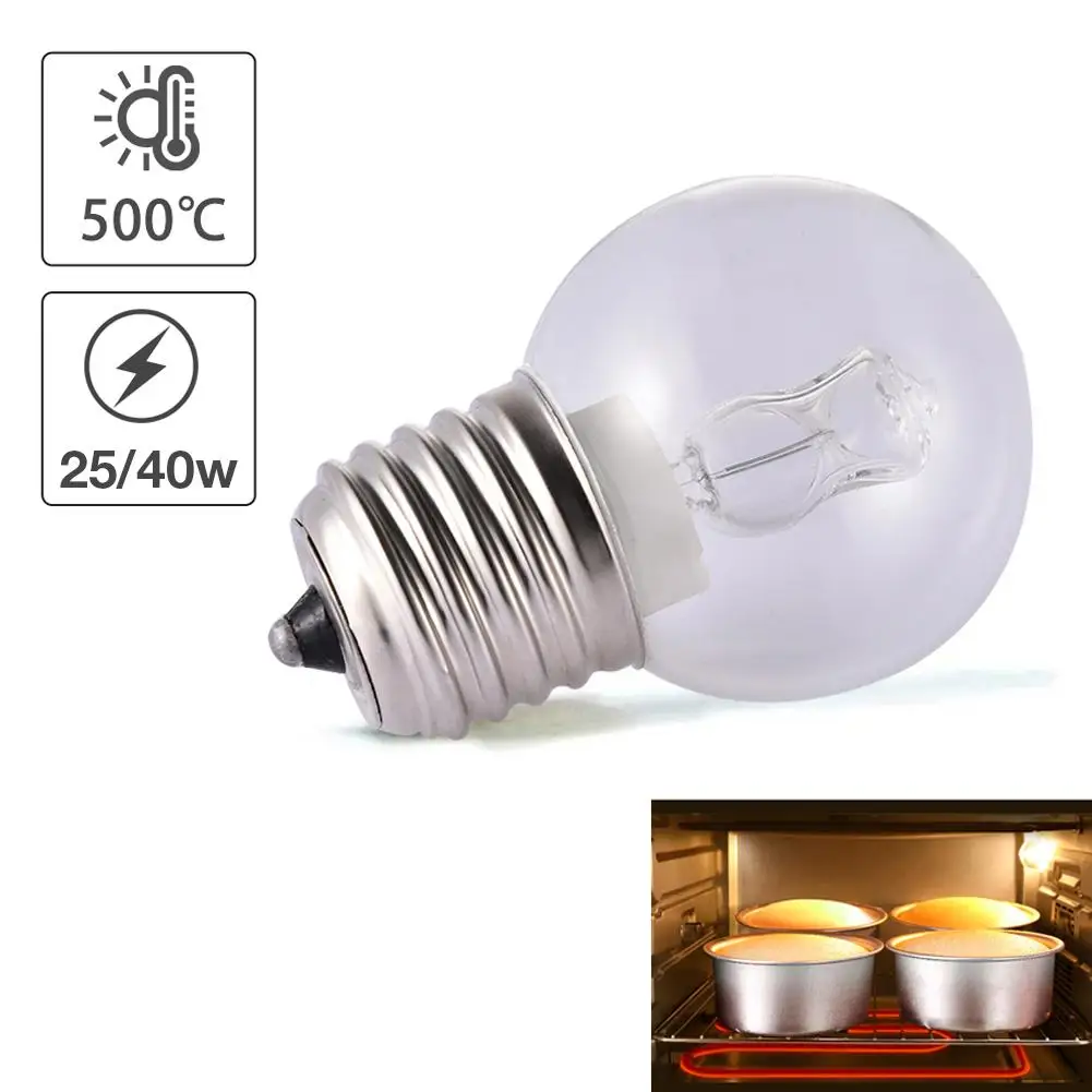 25W 40W Oven Light 110V 220V E27 High Temperature Resistant 500℃ Safe Oven Steamer Refrigerator Microwave Light Bulb Oven Lamp