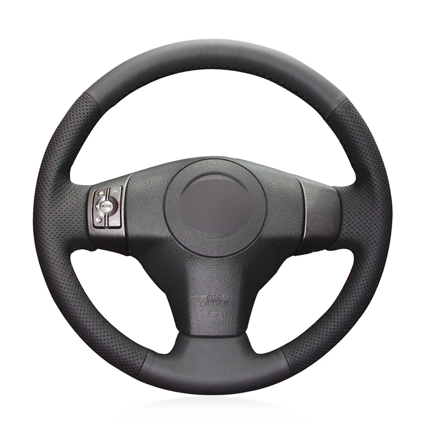 Hand-stitched Black Leather Car Steering Wheel Cover for Toyota RAV4 Yaris (Vitz) Urban Cruiser Passo Sette Vanguard