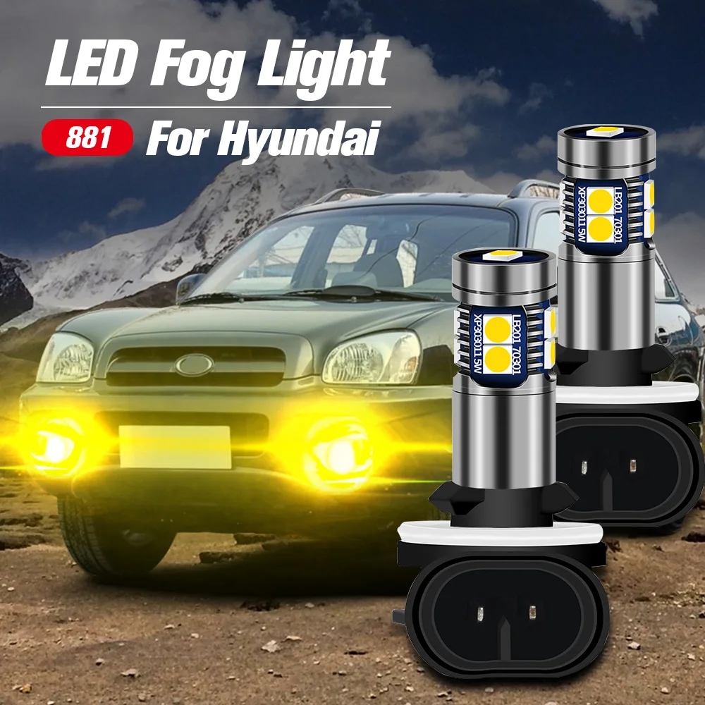 

2pcs LED Fog Light Blub 881 H27W Lamp Canbus For Hyundai Accent Sonata 2006-2010 Santa Fe Tucson Elantra GT Genesis Coupe