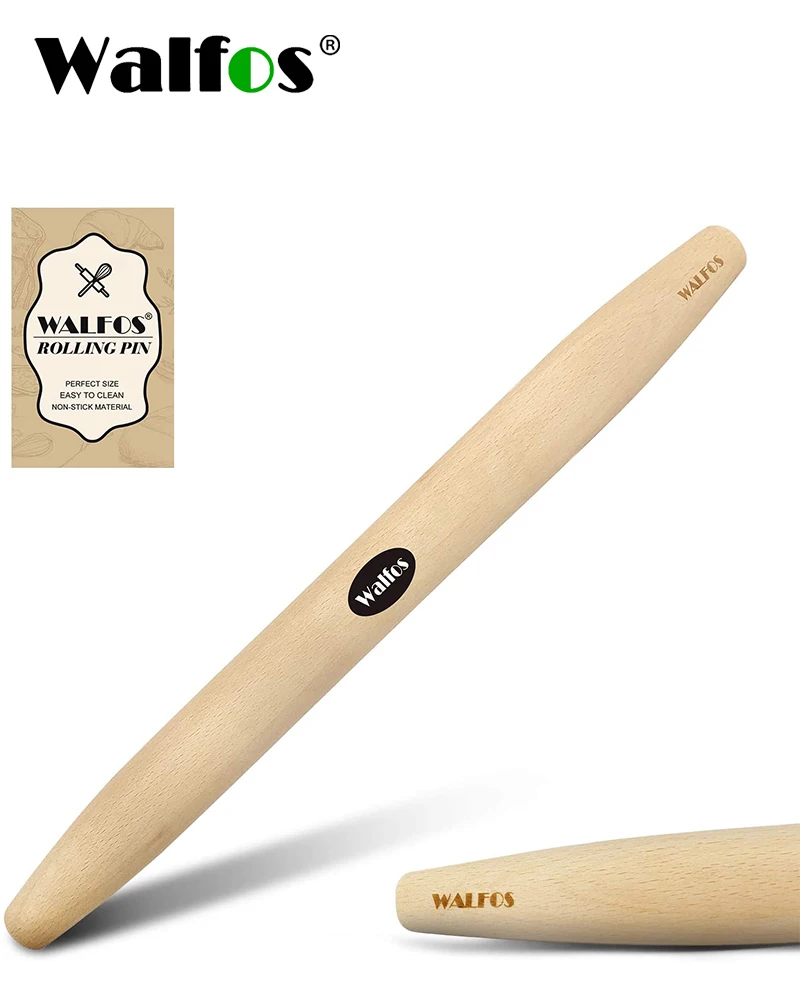 

WALFOS 50CM French Rolling Pin Dough Roller For Baking Pizza Dough Noodles Pie And Cookie Beech Wood Rolling Pin Baking Tools