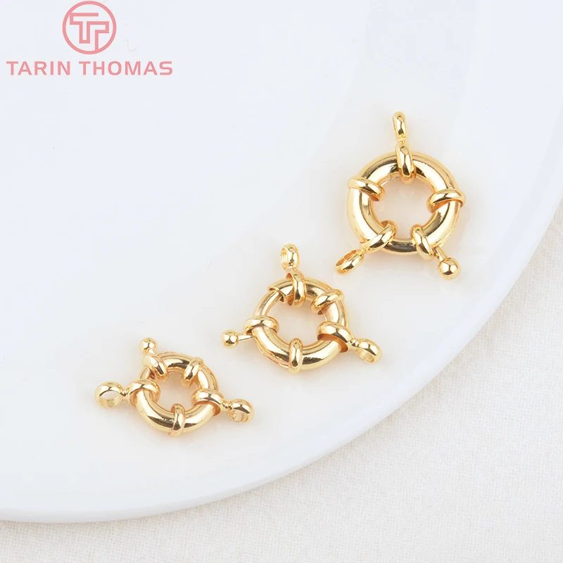 (2751)6PCS 11,5 MM 13MM 15MM 21MM 24K Gold Farbe Messing 2 Löcher Charms armband Stecker Hohe Qualität Diy Schmuck Zubehör – Detail 1