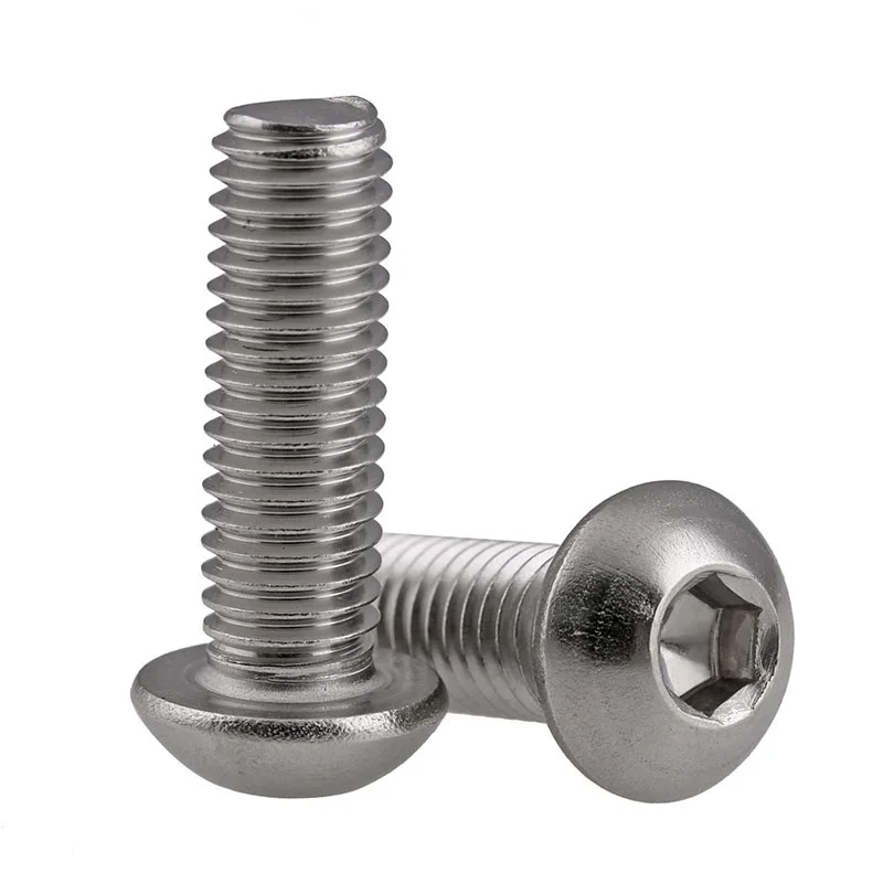 M3 M4 M5 M6 M8 M10 หัวHexซ็อกเก็ตซ็อกเก็ตสกรู 316 สแตนเลสDIN7380 ครึ่งรอบหัวALLEN Bolts