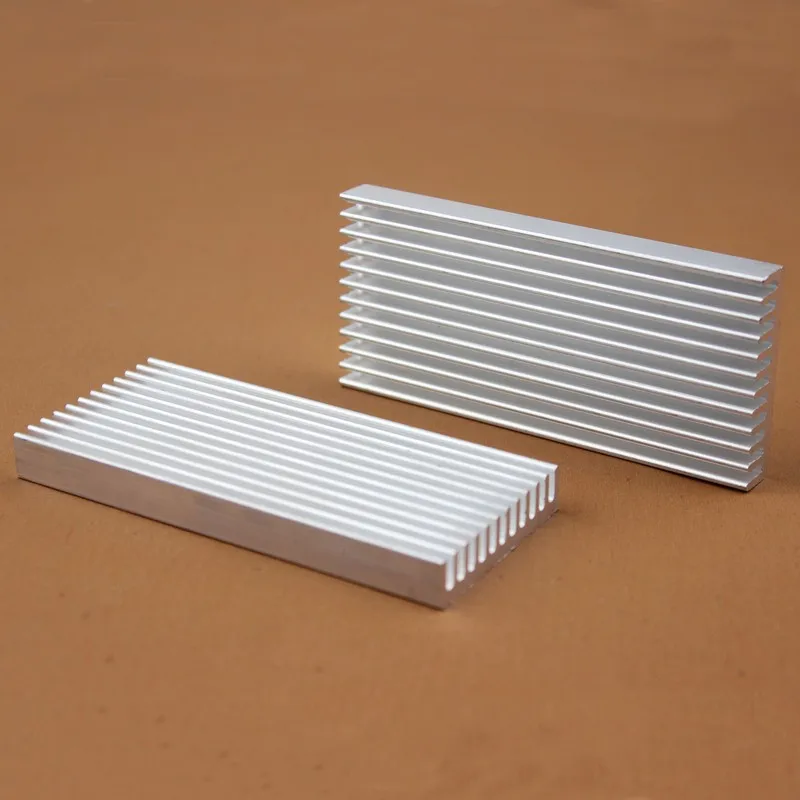 2 Pieces lot 100mm x 45mm x 10mm Aluminum Heatsink Radiator For Chip LED Computer Cooler