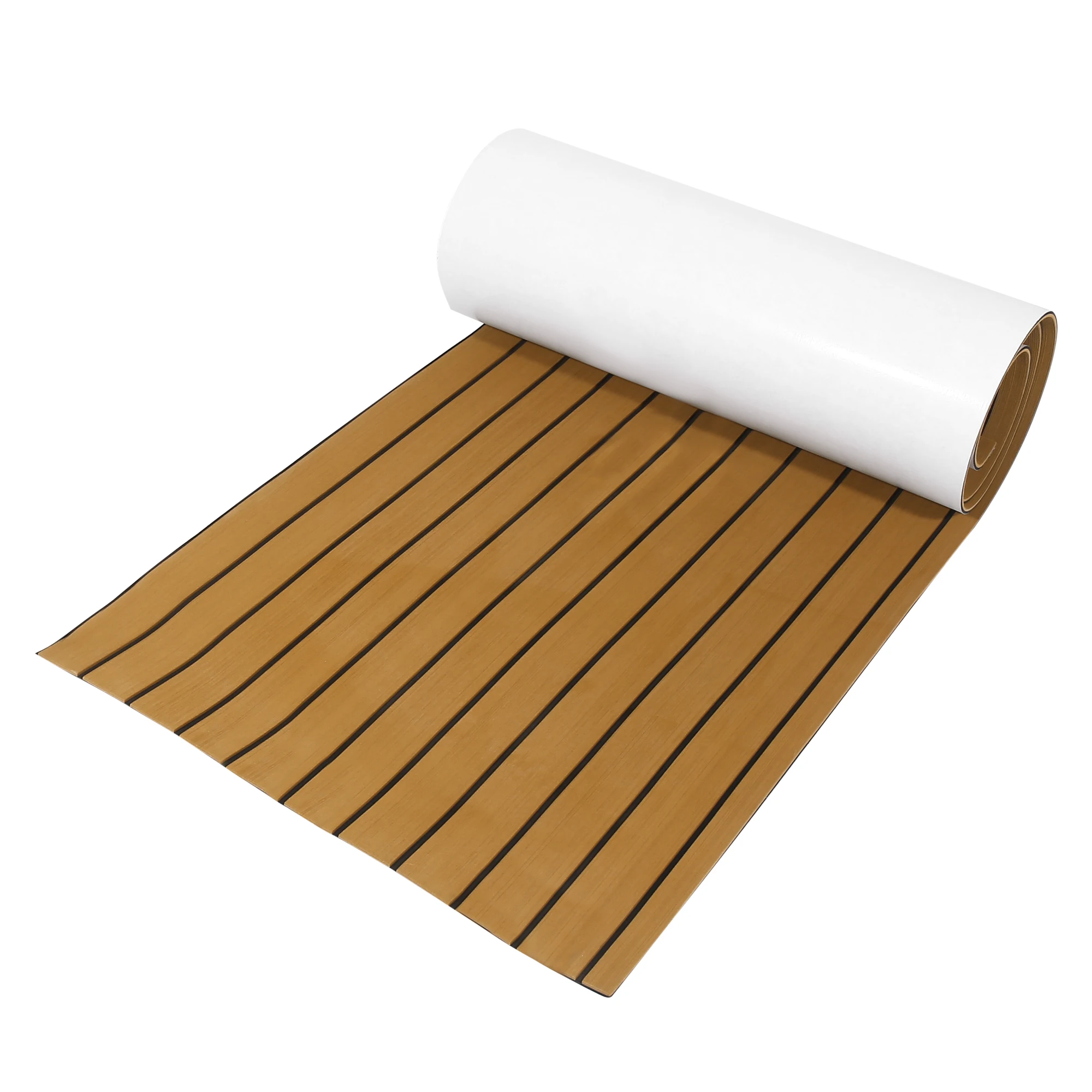 

X Autohaux 2400x600x5mm Boat Decking Sheet Mat EVA Non-Slip Self-Adhesive for Yacht Marine Deck Pad RV Car Trunk Flooring Carpet