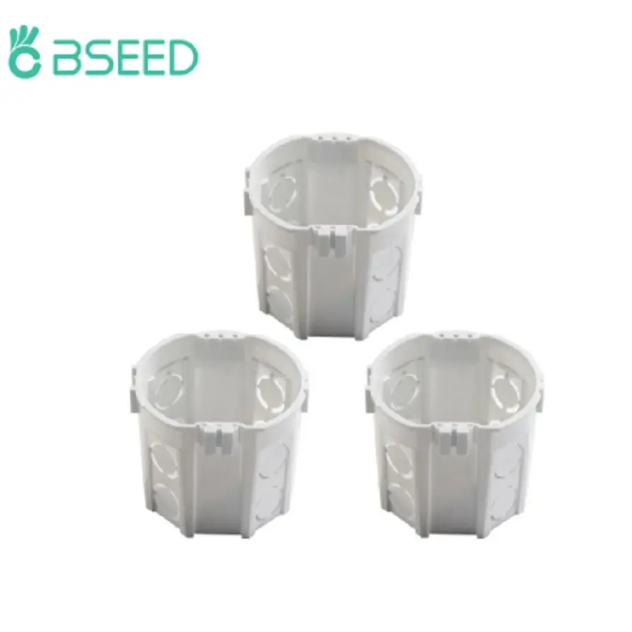 BSEED 3pcs/lot EU Standard Internal Mount  For Switch and Socket EU Standard 3packs White Back Box Round Mounting Box