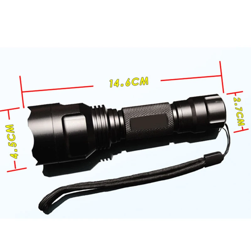 High power Led Flashlight 1500lm Tactical Linterna Torch Flash Lights lamp Bright 18650 Battery for Hunting Camping fishing