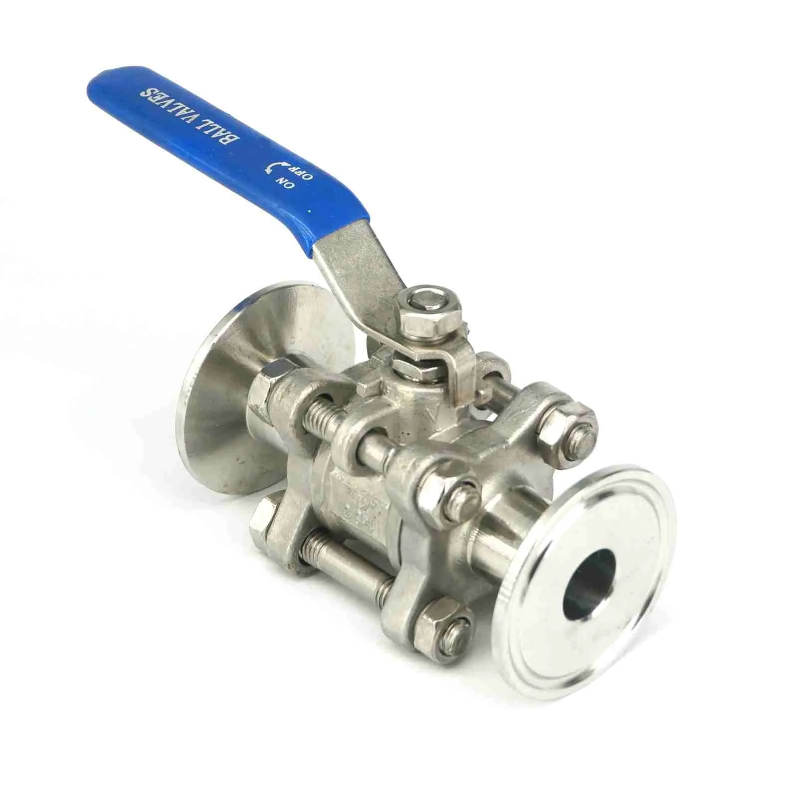 

DN15 Fit 19mm Pipe OD 1.5" Tri Clamp 304 Stainless Steel 3-Piece Type Sanitory Ferrule Ball Valve