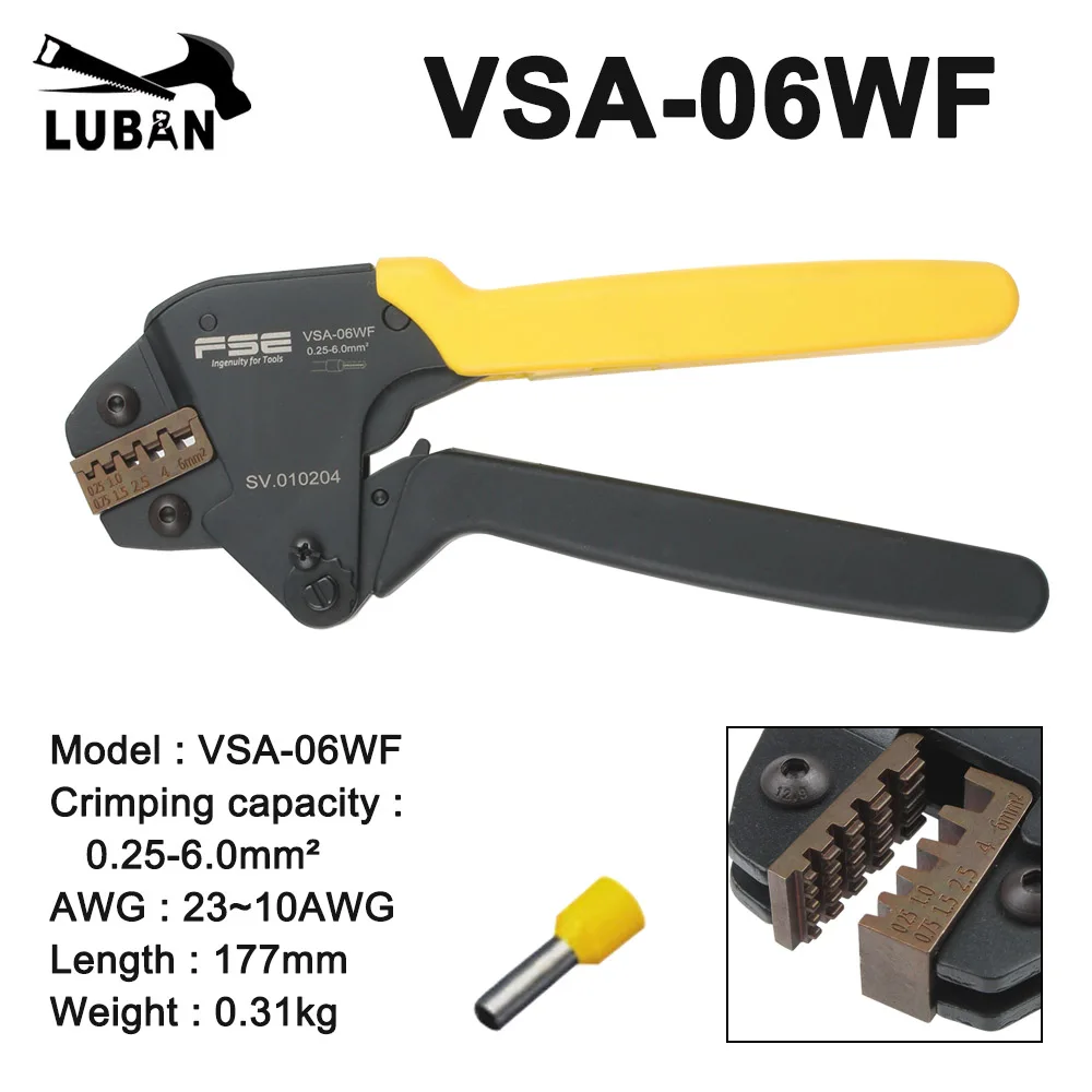 VSA-02C VSA-06 VSA-06WF VSA-28B crimping pliers  for insulation terminal clamp self-adjusting labor-saving type mini tools