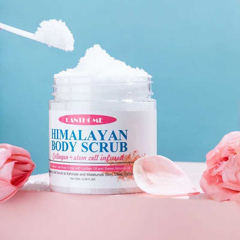 

150g Himalayan Exfoliating Salt Body Scrub Infused with Collagen and Stem Cell for Acne Cellulite Deep Cleansing Scars Wrinkles