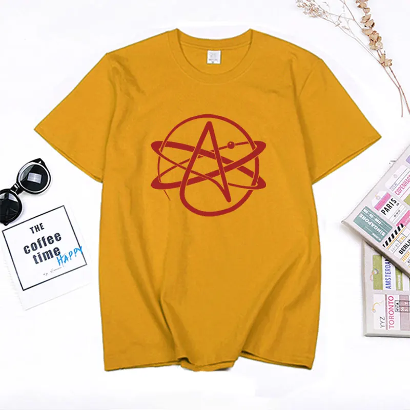 New Atheist Symbol Men T Shirt FSM Pastafarian Religion Printed Novelty T Shirts O Neck Cotton Short Sleeve Tshirt Plus Size