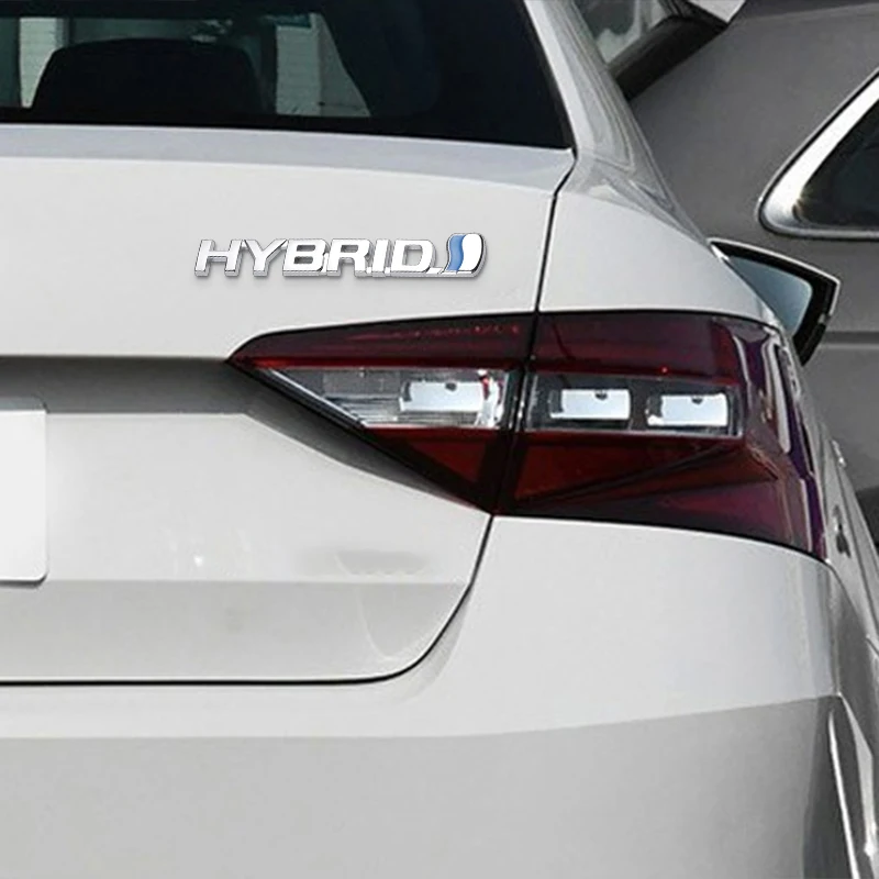 For Toyota Prius Camry Crown Auris Rav4s TRD Car 3D Metal HYBRID Emblem Stickers Auto Body Trunk Styling Decor Decal Accessories
