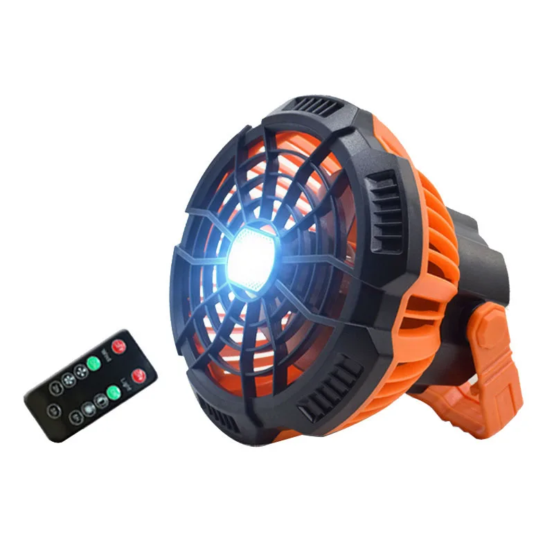 

Outdoor Camping Fan With LED Lantern Light Lamp Rechargeable Portable Remote Control 5200mAh Cooling Illuminine Irradiate Fan