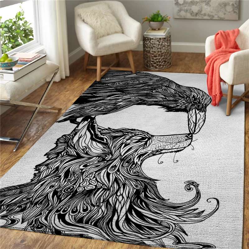 

Wolf rug area funny dog collection carpet Floor Mat Rug Non-slip Mat Dining Room Living Room Soft Bedroom Carpet 02