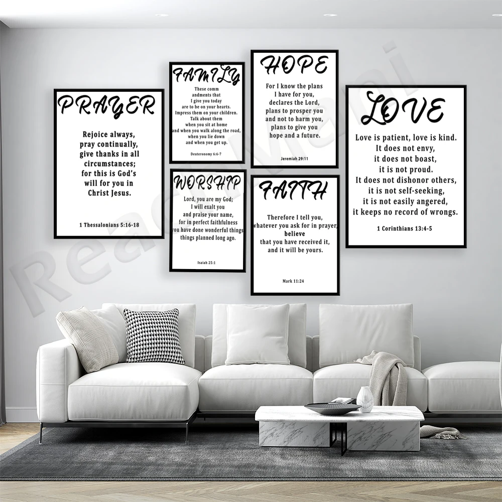 

Love, Faith, Hope, Family Prayer, Worship Prints, Christian Wall Decorations, Christian Art Bible Canvas Printed Posters