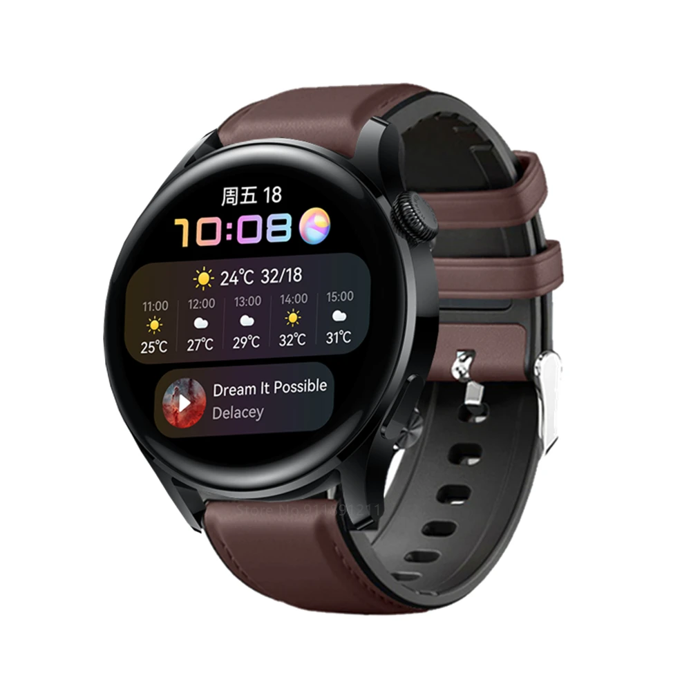 Cinturino in pelle in Silicone 22mm per Huawei Watch 3 3 Pro cinturino cinturino per Huawei Watch GT 3 46mm GT 2 Pro cinturino Correa