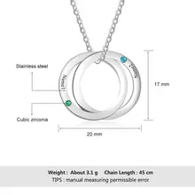 Personalized Double Circles Necklace #3