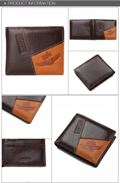 GUBINTU Men Wallets Genuine Cow Leather Short Design Card Holder Passcard Pocket Men High Quality Brand Male Wallet