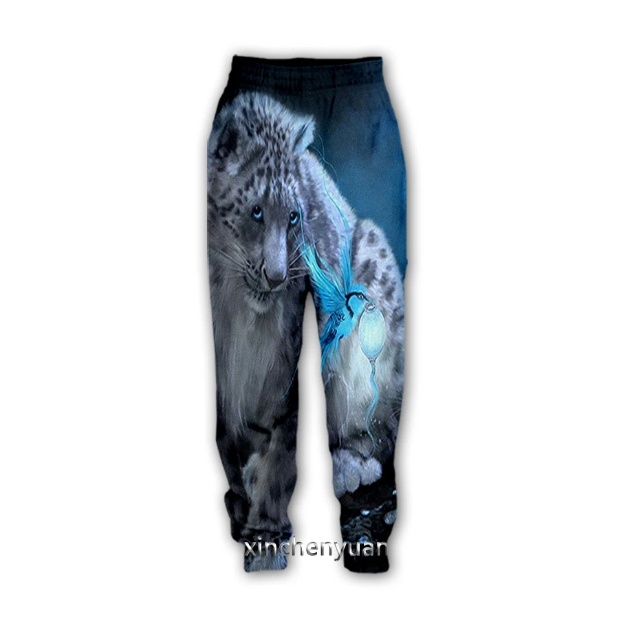 xinchenyuan 3D Animal Snow Leopard Print-Casual Pants Sweatpants Straight Pants Sweatpants Jogging Pants Trousers K80