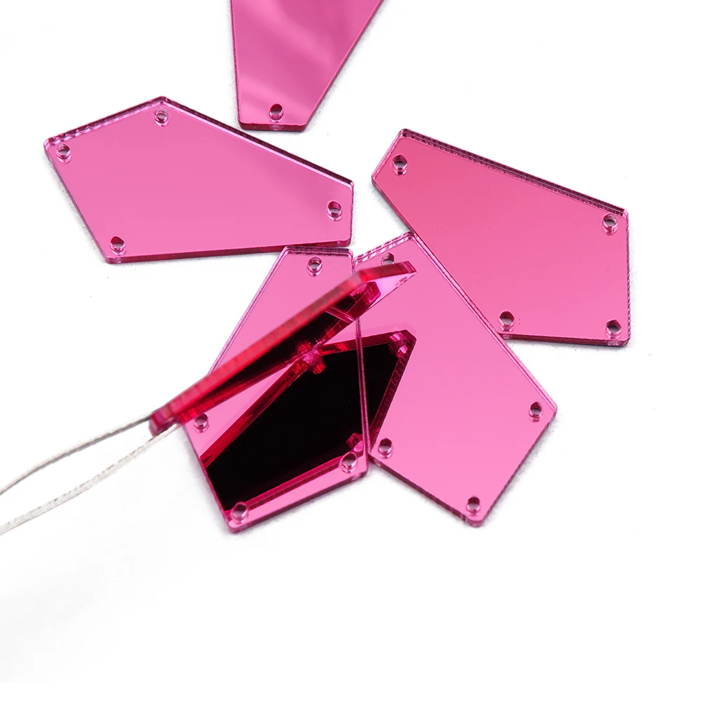 P04 22x37mm 30 Stück Pfeil-Acryl-Spiegel-Strass-Applikationen zum Aufnähen für Handarbeiten – Detail 12