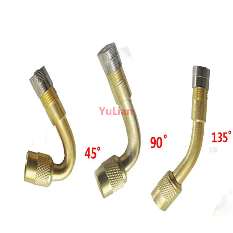 1Pc 45/90/135 Degree Air Tyre Valves For Truck Motorcycle Cycling Accessories Adapter Car Valve Extension Stem Brass High qualit