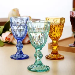 Pressed Shot Glass Cups Set for Wine Spirit, Small Vintage Goblet, Cheap Wholesale, Free Shipping, 6 Pieces Pack, 60ml